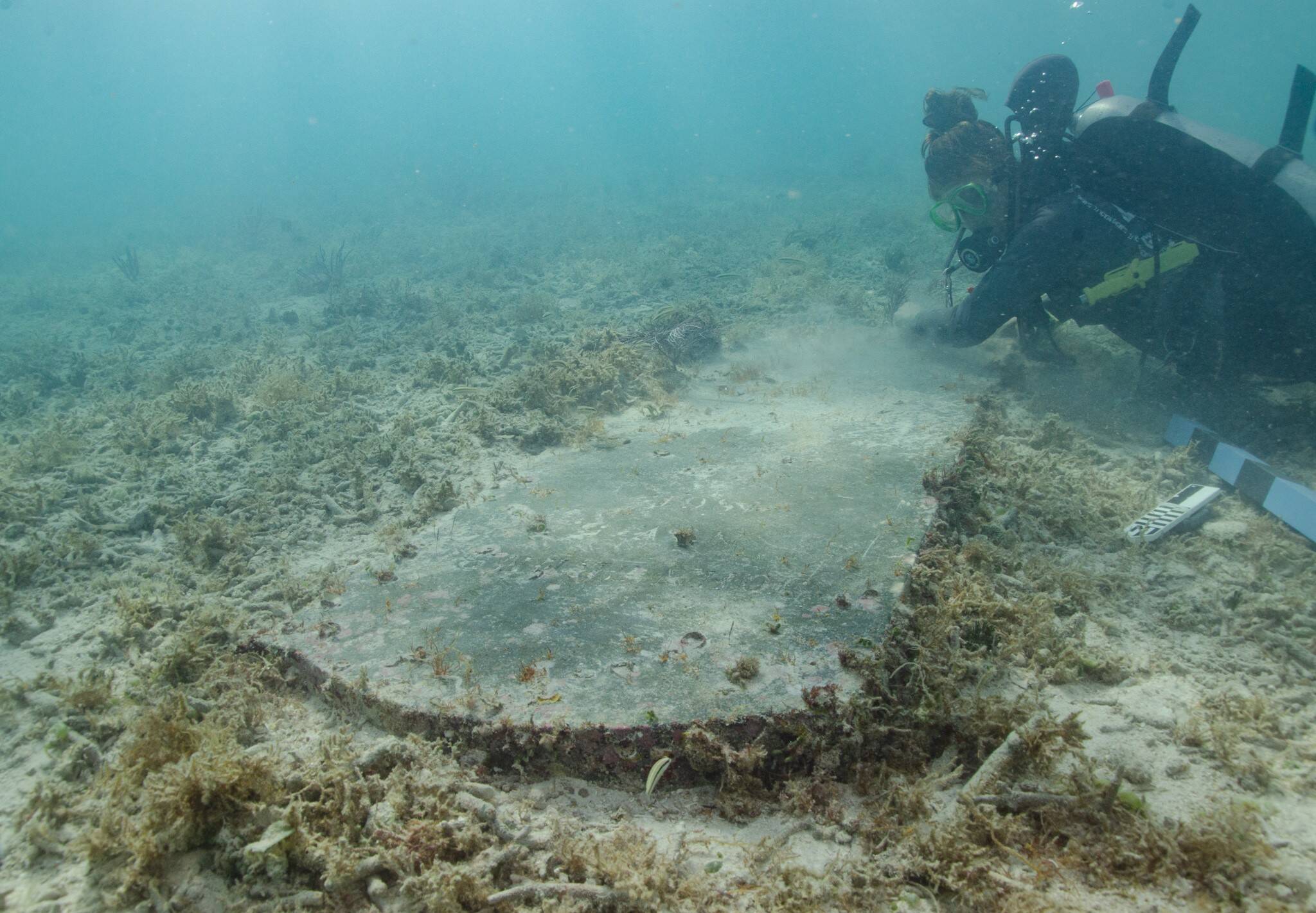 Diver-examines-underwater-headstone-of-John-Greer1.jpg